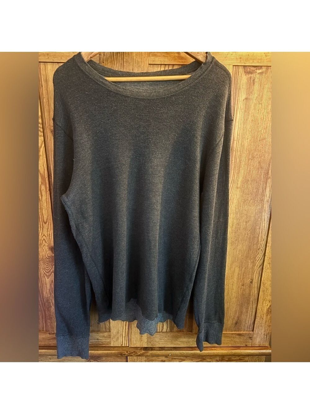 LULULEMON Dark or Light Grey Reversible Unisex Cotton Blend Long Sleeve Shirt - Picture 3 of 14